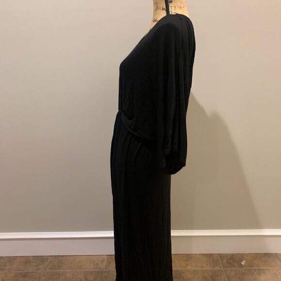 H by Halston Black Jersey Dress split front - Picture 3 of 5